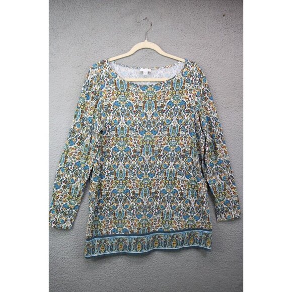 J.Jill Long Sleeve Floral Tunic-Size Medium - Picture 1 of 10
